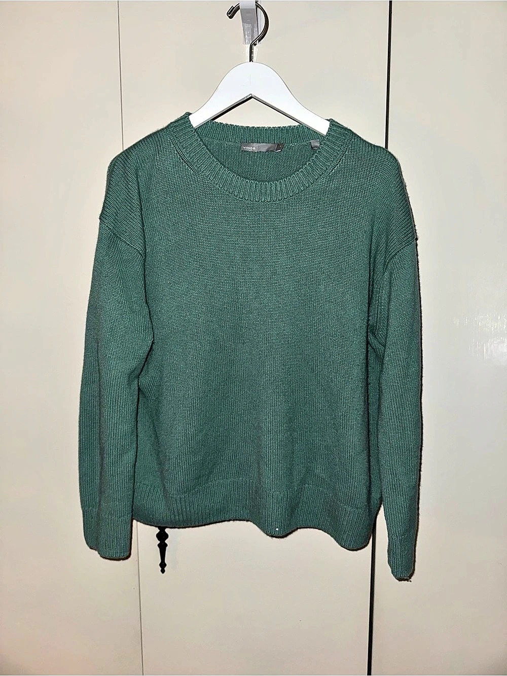 VINCE Green Crew Neck Knit Sweater